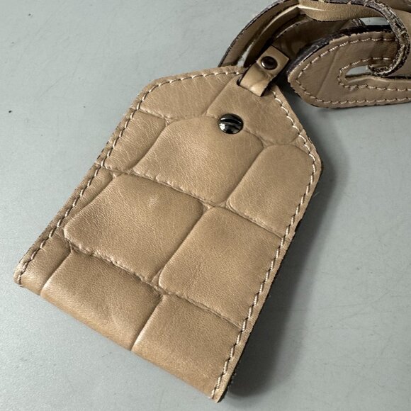 A. Bellucci Ashy Gray Croc-embossed Leather Tag - Picture 5 of 9